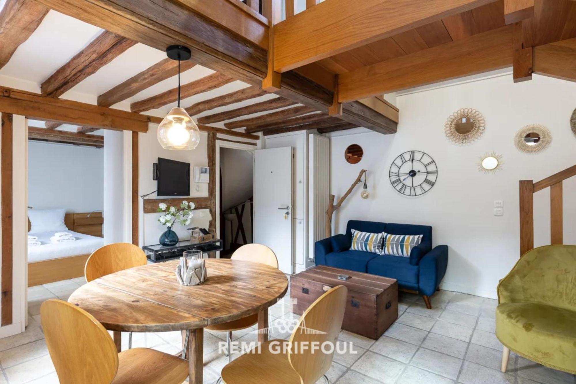 L'escalier D'h - Duplex 3 In The Center - Normand Charm - Family Apartamento Honfleur